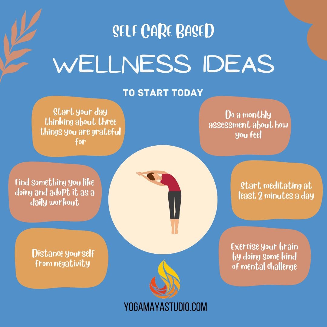 Life gets so busy that we tend to lose time for ourselves. your wellness is so important. If you aren't taken care of then you can't take care of anything or anyone else. Here are only a few small ideas to support your wellness! 
#yogamayastudio #healthandwellness #yogaandmeditation